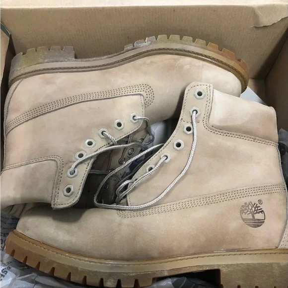 Timberland Mens Boot Size 9 Tan Mens Timberland® Premium 6-Inch Double Tongue Waterproof  main image 3
